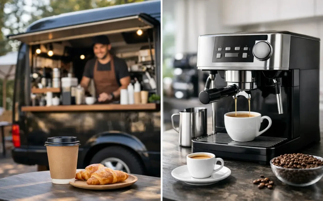 Mobile Cafe Versus Coffee Machine