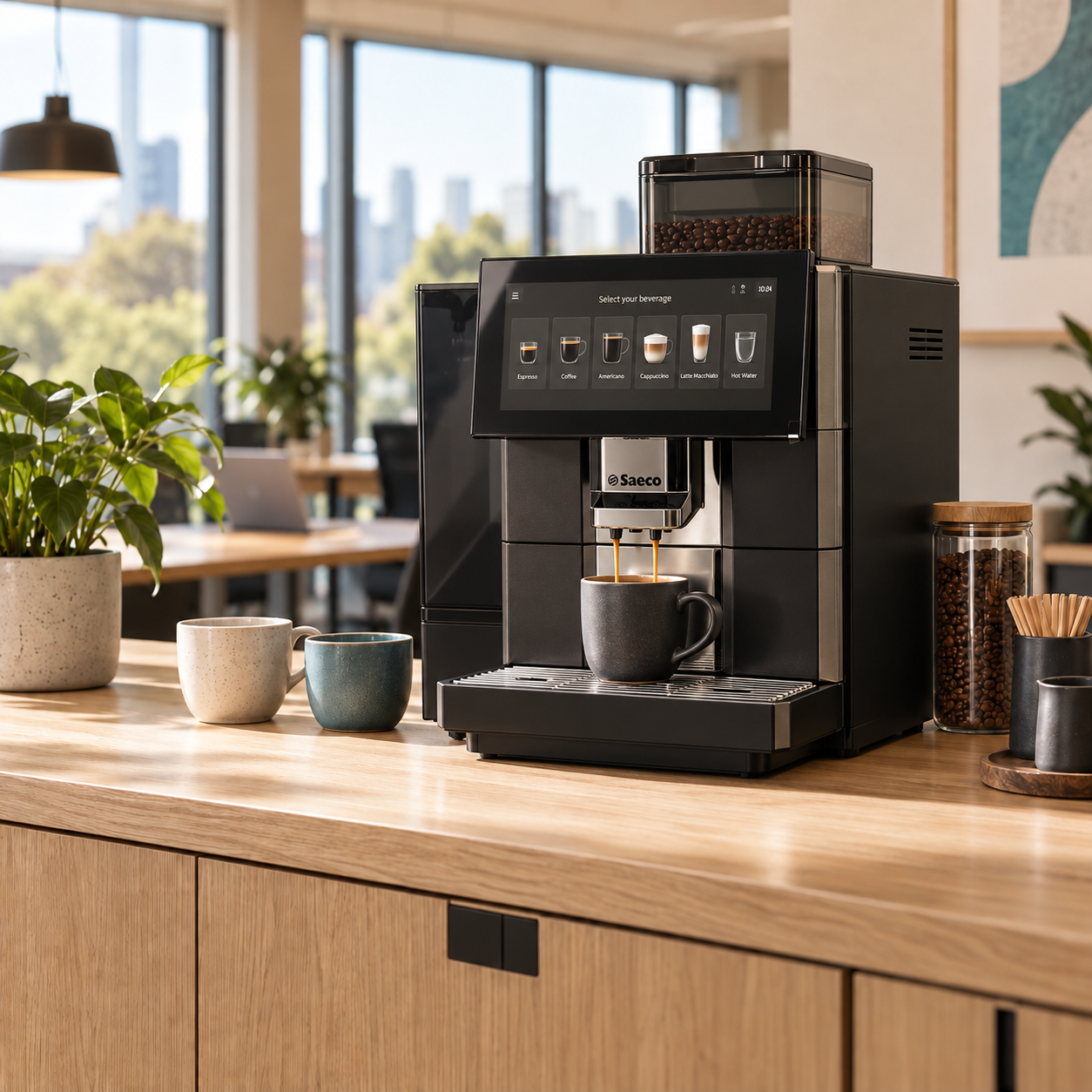 Office coffee machine setup