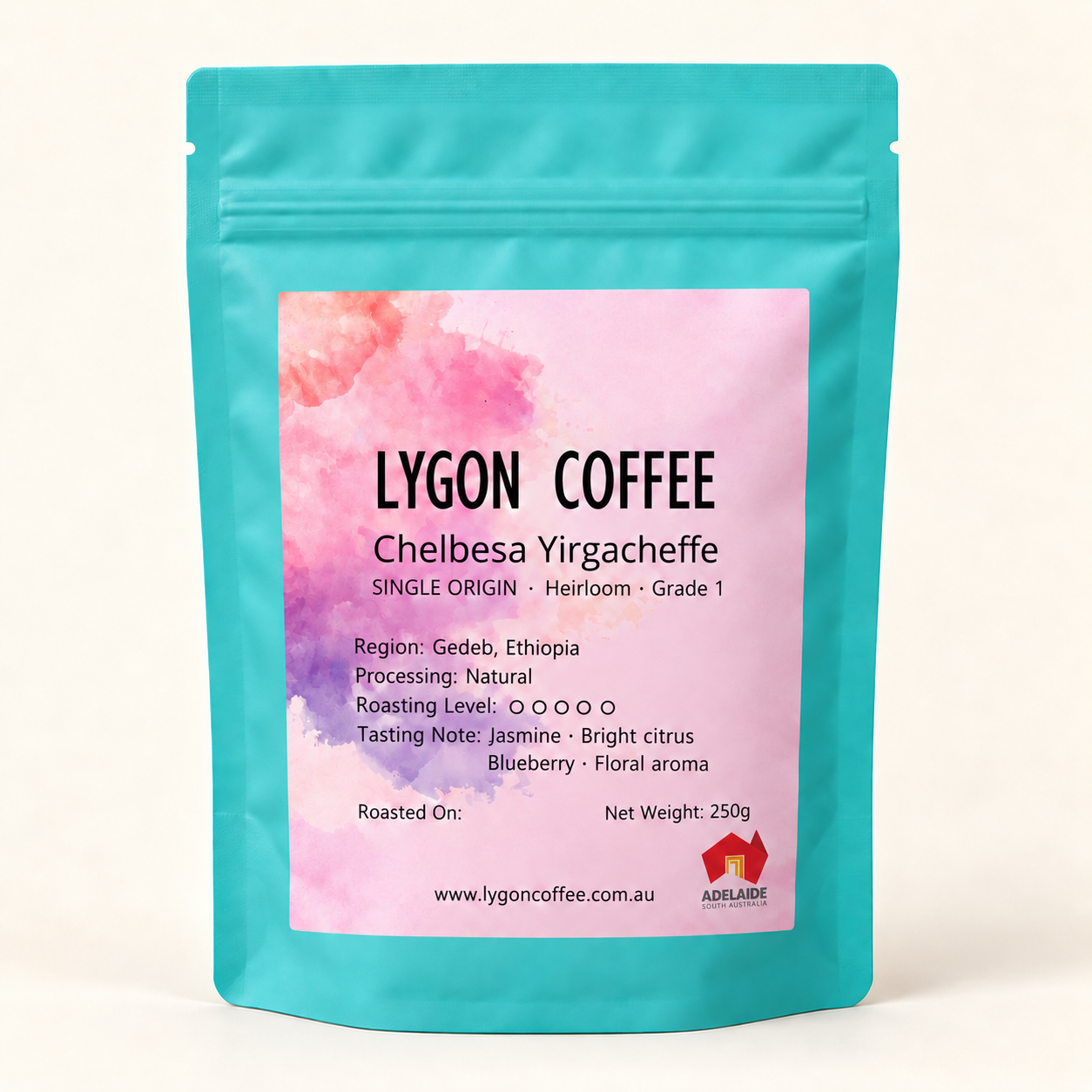 Chelbesa Yirgacheffe Ethiopia coffee bag