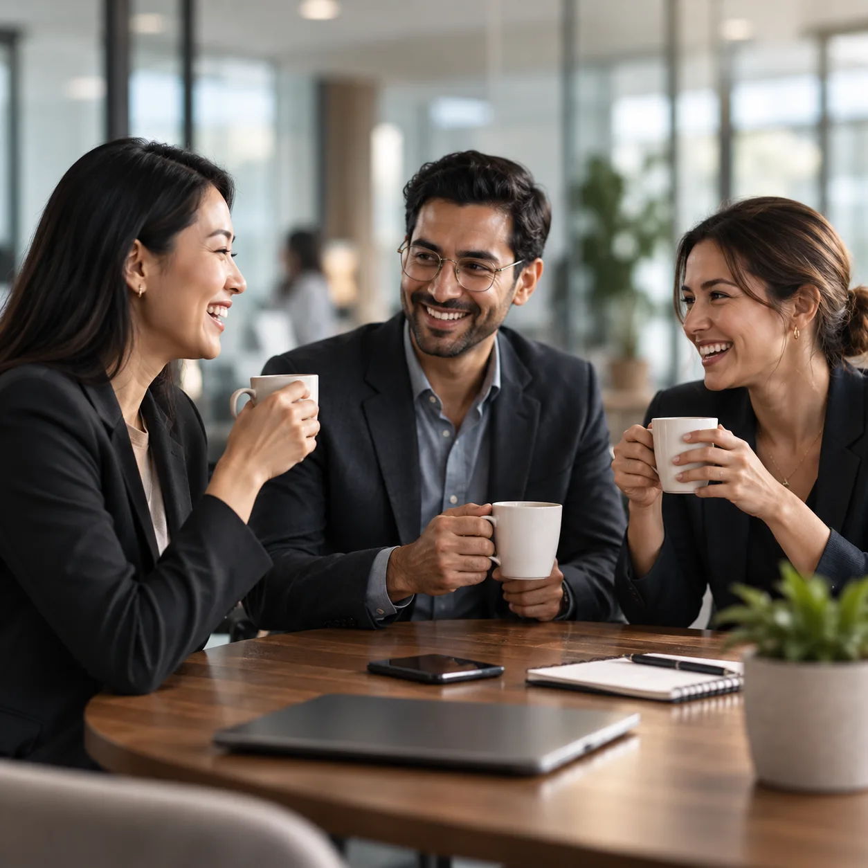 Office coffee machine set up for a team
